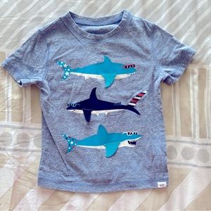 Interactive Toddler T-Shirt Short Sleeve Boys Sharks Patriotic Summer Graphic